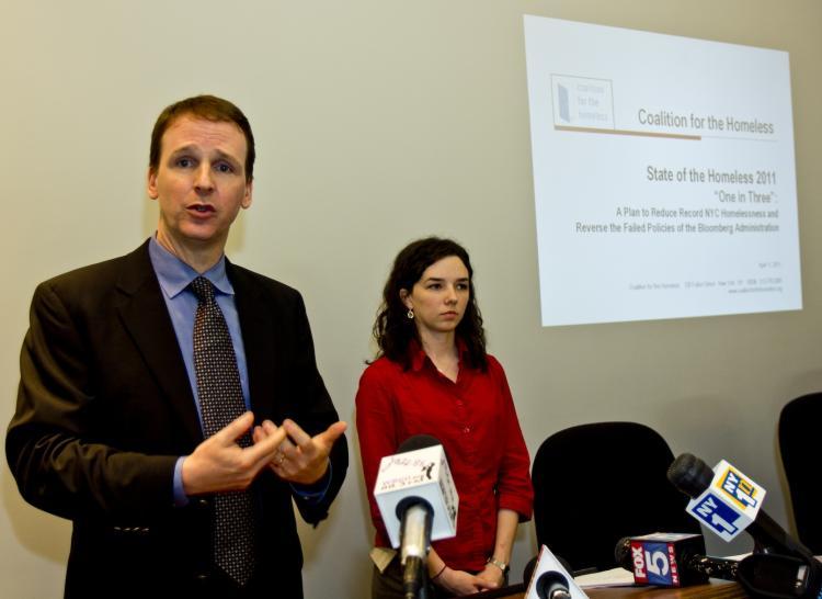 <a><img src="https://www.theepochtimes.com/assets/uploads/2015/09/Homeless-4646.jpg" alt="COMBATING HOMELESSNESS RISE: Coalition for the Homeless senior policy analyst Patrick Markee (L) and policy analyst Giselle Routhier (R), on Monday, call for a 'one in three' policy to stem the rising number of homeless people in the city.  (Phoebe Zheng/The Epoch Times)" title="COMBATING HOMELESSNESS RISE: Coalition for the Homeless senior policy analyst Patrick Markee (L) and policy analyst Giselle Routhier (R), on Monday, call for a 'one in three' policy to stem the rising number of homeless people in the city.  (Phoebe Zheng/The Epoch Times)" width="320" class="size-medium wp-image-1805717"/></a>