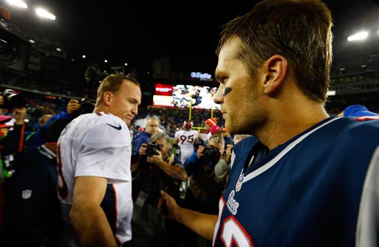 <a><img class="size-full wp-image-1772381" title="Denver Broncos v New England Patriots" src="https://www.theepochtimes.com/assets/uploads/2015/09/ManningBrady153634730.jpg" alt="Denver's Peyton Manning and New England's Tom Brady meet near the centre field at Gillette Stadium on Oct. 7 after the Patriots beat the Broncos. (Jared Wickerham/Getty Images) " width="750" height="489"/></a>