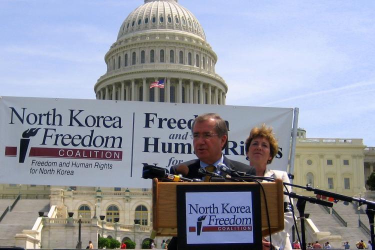 Congressman Ed Royce speaking at the North Korea Freedom Week Capitol Rally Apr. 28.