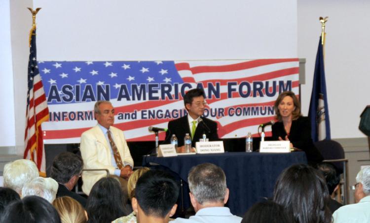 <a><img src="https://www.theepochtimes.com/assets/uploads/2015/09/NVirginiaCandidates_cropped.jpg" alt="FACE OFF: Colonel Jeffrey Barnett (left) and Barbara Comstock (right) face off in a debate at the Asian American Candidates Forum (AACF) in N. Virginia on Sept. 17. The event was hosted by Dong Xiang, executive director of NTDTV-DC. (KQN Image)" title="FACE OFF: Colonel Jeffrey Barnett (left) and Barbara Comstock (right) face off in a debate at the Asian American Candidates Forum (AACF) in N. Virginia on Sept. 17. The event was hosted by Dong Xiang, executive director of NTDTV-DC. (KQN Image)" width="320" class="size-medium wp-image-1814582"/></a>