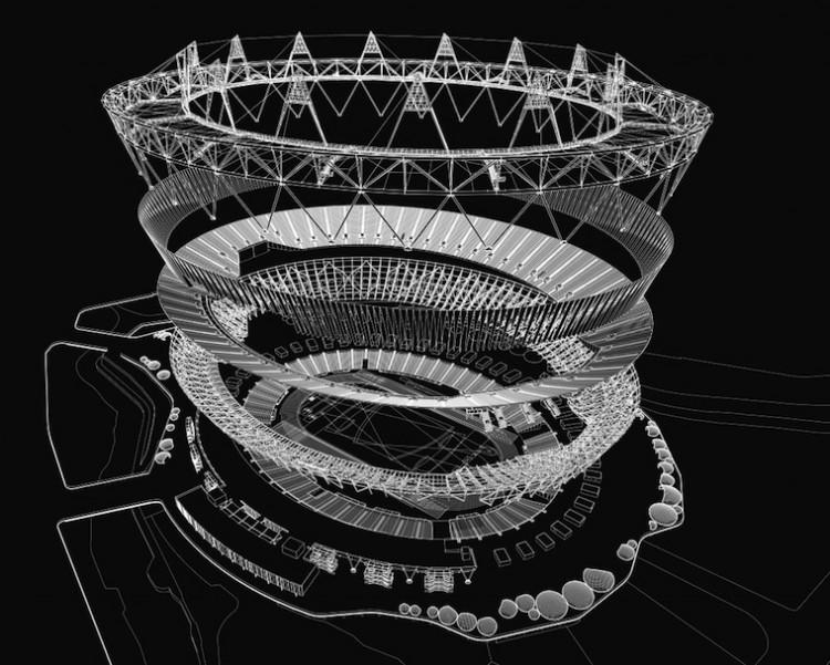 <a><img class="size-full wp-image-1782016" title="This exploded drawing reveals the various components of the London Olympic stadium design. The permanent 25,000 seats are on the bottom layer. (Courtesy of Populous Architects)" src="https://www.theepochtimes.com/assets/uploads/2015/09/Olympic-Stadium_Axo-Plot-BW1-1024x821.jpg" alt="" width="750" height="601"/></a>