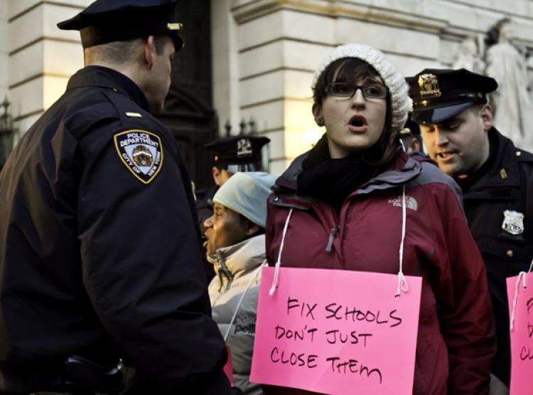 <a><img src="https://www.theepochtimes.com/assets/uploads/2015/09/School-8067.jpg" alt="PROTESTING SCHOOL CLOSURES: Demonstrators protesting school closures are arrested on Monday for forming a human chain outside a Department of Education building at 52 Chambers St.  (Phoebe Zheng/The Epoch Times)" title="PROTESTING SCHOOL CLOSURES: Demonstrators protesting school closures are arrested on Monday for forming a human chain outside a Department of Education building at 52 Chambers St.  (Phoebe Zheng/The Epoch Times)" width="320" class="size-medium wp-image-1808969"/></a>