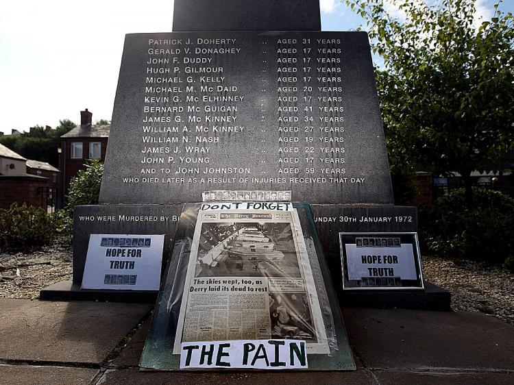 <a><img src="https://www.theepochtimes.com/assets/uploads/2015/09/Sunday102097129.jpg" alt="An old copy of The Derry Journal is placed at the foot of the memorial of the Bloody Sunday killings in the Bogside area of Londonderry on June 15, 2010 in Londonderry, Northern Ireland. (Oli Scarff/Getty Images)" title="An old copy of The Derry Journal is placed at the foot of the memorial of the Bloody Sunday killings in the Bogside area of Londonderry on June 15, 2010 in Londonderry, Northern Ireland. (Oli Scarff/Getty Images)" width="320" class="size-medium wp-image-1815656"/></a>