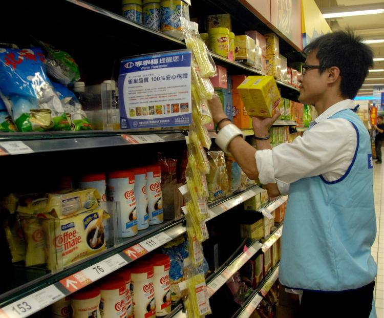 <a><img src="https://www.theepochtimes.com/assets/uploads/2015/09/TaintedProd1_82986619.jpg" alt="BANNED PRODUCTS: A supermarket employee removes contaminated milk products imported from China from the store's shelves in Taipei, Taiwan last month. (Patrick Lin/AFP/Getty Images)" title="BANNED PRODUCTS: A supermarket employee removes contaminated milk products imported from China from the store's shelves in Taipei, Taiwan last month. (Patrick Lin/AFP/Getty Images)" width="320" class="size-medium wp-image-1833453"/></a>