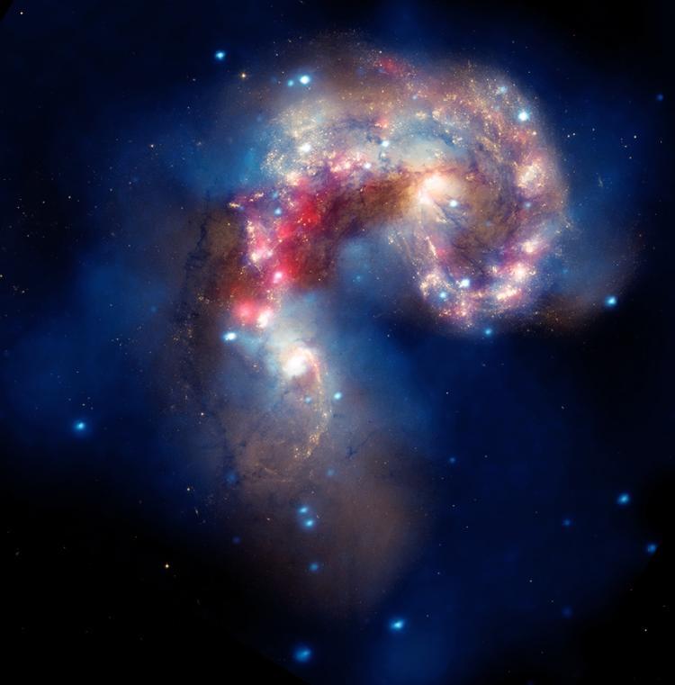<a><img src="https://www.theepochtimes.com/assets/uploads/2015/09/antennaexrayinfraoptic.jpg" alt="A new composite image from NASA's Great Observatories presents a stunning display of the Antennae galaxies. X-ray data from Chandra (blue), optical data from Hubble (gold and brown), and infrared data from Spitzer (red) are featured. (X-ray: NASA/CXC/SAO/J.DePasquale; IR: NASA/JPL-Caltech; Optical: NASA/STScI )" title="A new composite image from NASA's Great Observatories presents a stunning display of the Antennae galaxies. X-ray data from Chandra (blue), optical data from Hubble (gold and brown), and infrared data from Spitzer (red) are featured. (X-ray: NASA/CXC/SAO/J.DePasquale; IR: NASA/JPL-Caltech; Optical: NASA/STScI )" width="320" class="size-medium wp-image-1816498"/></a>