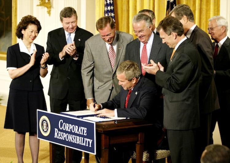 <a><img src="https://www.theepochtimes.com/assets/uploads/2015/09/bush.jpg" alt="Former President George W. Bush signing the 'Sarbanes-Oxley Act of 2002' at the White House in July 2002. The Supreme Court recently sided with the principals found in the Sarbanes-Oxley act along with the non-profit organization that brought it into fruition. (Stephen Jaffe/Getty Images)" title="Former President George W. Bush signing the 'Sarbanes-Oxley Act of 2002' at the White House in July 2002. The Supreme Court recently sided with the principals found in the Sarbanes-Oxley act along with the non-profit organization that brought it into fruition. (Stephen Jaffe/Getty Images)" width="320" class="size-medium wp-image-1817960"/></a>