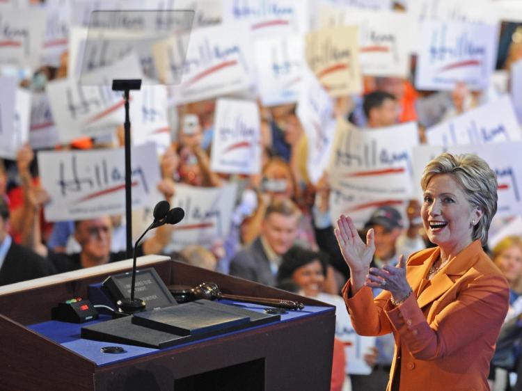 <a><img src="https://www.theepochtimes.com/assets/uploads/2015/09/clinton.JPG" alt="New York Senator and former presidential candidate Hillary Clinton acknowledges a 3-minute ovation from the Democratic National Convention 2008 at the Pepsi Center in Denver, Colorado, on August 26, 2008. Hillary Clinton took stage vowing to unite Democra (Stan Honda/AFP/Getty Images)" title="New York Senator and former presidential candidate Hillary Clinton acknowledges a 3-minute ovation from the Democratic National Convention 2008 at the Pepsi Center in Denver, Colorado, on August 26, 2008. Hillary Clinton took stage vowing to unite Democra (Stan Honda/AFP/Getty Images)" width="320" class="size-medium wp-image-1833917"/></a>