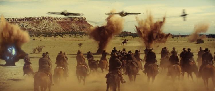 BATTLE GROUND: Cowboys fight for their lives in the action sci-fi thriller film 'Cowboys & Aliens.' (ILM/Universal Studios and DreamWorks II Distribution Co. LLC)