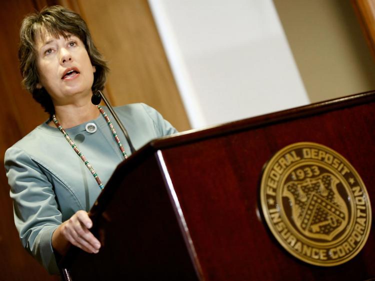 <a><img src="https://www.theepochtimes.com/assets/uploads/2015/09/fdic-90111469-small.jpg" alt="Federal Deposit Insurance Corporation Chairman Sheila Bair announces the bank and thrift industry earnings for the second quarter of 2009 on August 27, 2009 in Washington, DC. (Chip Somodevilla/Getty Images)" title="Federal Deposit Insurance Corporation Chairman Sheila Bair announces the bank and thrift industry earnings for the second quarter of 2009 on August 27, 2009 in Washington, DC. (Chip Somodevilla/Getty Images)" width="320" class="size-medium wp-image-1826560"/></a>