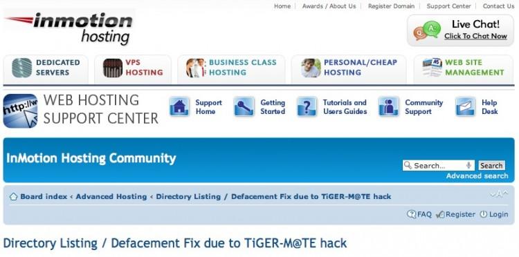<a><img src="https://www.theepochtimes.com/assets/uploads/2015/09/inmotion_screenshot.jpg" alt="A screenshot from InMotion's 'Defacement Fix due to TiGER-M@TE hack' support page. (Screenshot from Inmotionhosting.com)" title="A screenshot from InMotion's 'Defacement Fix due to TiGER-M@TE hack' support page. (Screenshot from Inmotionhosting.com)" width="320" class="size-medium wp-image-1797088"/></a>