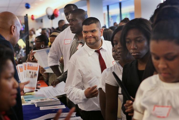 <a><img src="https://www.theepochtimes.com/assets/uploads/2015/09/job.jpg" alt="Job seekers speak with recruiters during a career fair at Malcolm X College on June 23 in Chicago, Illinois. Unemployment in the Chicago metropolitan area is 10.7 percent, slightly higher than the 9.5 percent nationwide.  (Scott Olson/Getty Images)" title="Job seekers speak with recruiters during a career fair at Malcolm X College on June 23 in Chicago, Illinois. Unemployment in the Chicago metropolitan area is 10.7 percent, slightly higher than the 9.5 percent nationwide.  (Scott Olson/Getty Images)" width="320" class="size-medium wp-image-1817806"/></a>