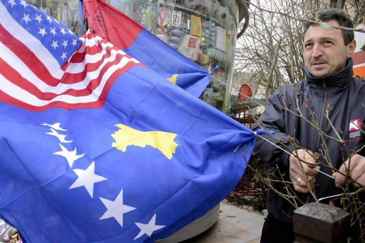 <a><img src="https://www.theepochtimes.com/assets/uploads/2015/09/kosovo84772533b.jpg" alt="A Kosovar man sells Kosovo and U.S. flags in Pristina on Feb. 13, 2009. On Feb. 17 Kosovo will mark the first anniversary of its declaration of independence from Serbia.  (Armend Nimani/AFP/Getty Images)" title="A Kosovar man sells Kosovo and U.S. flags in Pristina on Feb. 13, 2009. On Feb. 17 Kosovo will mark the first anniversary of its declaration of independence from Serbia.  (Armend Nimani/AFP/Getty Images)" width="320" class="size-medium wp-image-1830361"/></a>