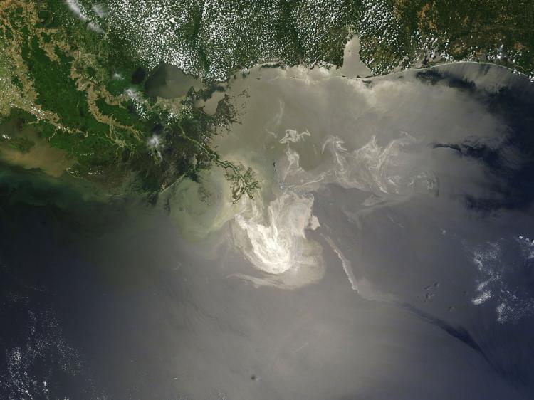 <a><img src="https://www.theepochtimes.com/assets/uploads/2015/09/oil100506685.jpg" alt="Oil slick is seen off the coast of Louisiana. Numerous tar ball and oil sheen sightings from the BP oil spill have been reported in the close vicinity of the Pensacola, Florida. (NASA via Getty Images)" title="Oil slick is seen off the coast of Louisiana. Numerous tar ball and oil sheen sightings from the BP oil spill have been reported in the close vicinity of the Pensacola, Florida. (NASA via Getty Images)" width="320" class="size-medium wp-image-1819116"/></a>