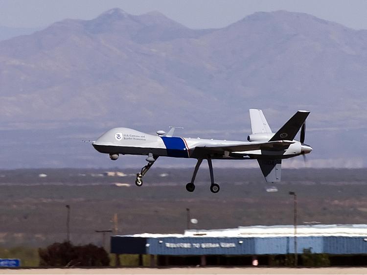 <a><img src="https://www.theepochtimes.com/assets/uploads/2015/09/pred72301138.jpg" alt="The MQ-9 B Reaper (shown here), and the MQ-1 Predator, are used widely for surveillance and attack missions by the CIA, Border Patrol and the U.S. military. (Gary Williams/Getty Images)" title="The MQ-9 B Reaper (shown here), and the MQ-1 Predator, are used widely for surveillance and attack missions by the CIA, Border Patrol and the U.S. military. (Gary Williams/Getty Images)" width="320" class="size-medium wp-image-1824626"/></a>