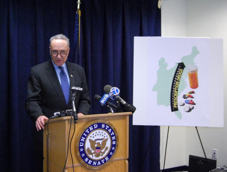 <a><img src="https://www.theepochtimes.com/assets/uploads/2015/09/schumer-2-20+FLA+drugs+CY.jpg" alt="PILL MILLS: Sen. Charles Schumer at a press conference in New York Sunday. Schumer is calling on Florida Gov. Rick Scott to keep the drug monitoring program that helps keep illegal prescription narcotics from coming to New York. (Catherine Yang/The Epoch Times)" title="PILL MILLS: Sen. Charles Schumer at a press conference in New York Sunday. Schumer is calling on Florida Gov. Rick Scott to keep the drug monitoring program that helps keep illegal prescription narcotics from coming to New York. (Catherine Yang/The Epoch Times)" width="320" class="size-medium wp-image-1807992"/></a>
