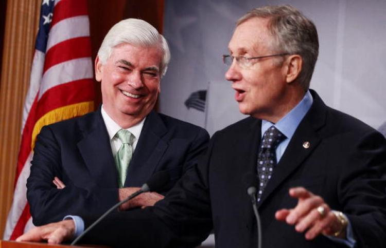 <a><img src="https://www.theepochtimes.com/assets/uploads/2015/09/sen102917810.jpg" alt="Senate Banking Committee Chairman Christopher Dodd (D-CT)(L) and Senate Majority Leader Harry Reid (D-NV)(R), smile while speaking to the media after the final vote on Wall Street reform, July 15, 2010 in Washington, DC.  (Mark Wilson/Getty Images)" title="Senate Banking Committee Chairman Christopher Dodd (D-CT)(L) and Senate Majority Leader Harry Reid (D-NV)(R), smile while speaking to the media after the final vote on Wall Street reform, July 15, 2010 in Washington, DC.  (Mark Wilson/Getty Images)" width="320" class="size-medium wp-image-1817326"/></a>