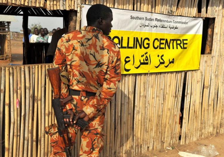 <a><img src="https://www.theepochtimes.com/assets/uploads/2015/09/sudan107944229.jpg" alt="A soldier guards a polling station in Juba, on Jan. 9, on the first day of a week-long independence referendum expected to lead to the partition of Africa's largest nation and the creation of the world's 193rd U.N. member state. (Roberto Schmidt/AFP/Getty Images)" title="A soldier guards a polling station in Juba, on Jan. 9, on the first day of a week-long independence referendum expected to lead to the partition of Africa's largest nation and the creation of the world's 193rd U.N. member state. (Roberto Schmidt/AFP/Getty Images)" width="320" class="size-medium wp-image-1809837"/></a>