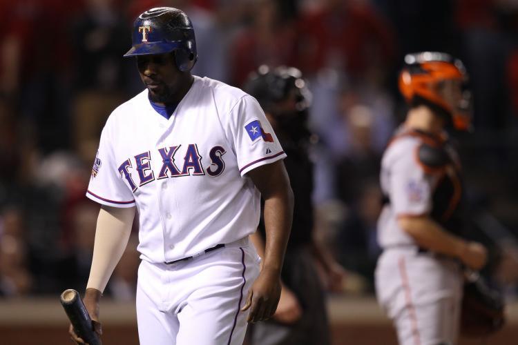 <a><img src="https://www.theepochtimes.com/assets/uploads/2015/09/vladamir_guererro_106406294.jpg" alt="Vladimir Guerrero #27 of the Texas Rangers reacts after he struck out in the seventh inning against the San Francisco Giants in Game Four of the 2010 MLB World Series at Rangers Ballpark in Arlington on October 31, 2010 in Arlington, Texas. (Christian Petersen/Getty Images)" title="Vladimir Guerrero #27 of the Texas Rangers reacts after he struck out in the seventh inning against the San Francisco Giants in Game Four of the 2010 MLB World Series at Rangers Ballpark in Arlington on October 31, 2010 in Arlington, Texas. (Christian Petersen/Getty Images)" width="320" class="size-medium wp-image-1811692"/></a>