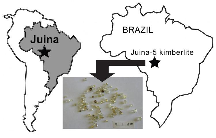 <a><img src="https://www.theepochtimes.com/assets/uploads/2015/09/walter2HR.jpg" alt="This figure shows the location of the Juina-5 kimberlite in Brazil, where the raw diamonds come from. Thousands of diamonds are examined in order to identify stones that might contain an inclusion. (Science/AAAS)" title="This figure shows the location of the Juina-5 kimberlite in Brazil, where the raw diamonds come from. Thousands of diamonds are examined in order to identify stones that might contain an inclusion. (Science/AAAS)" width="590" class="size-medium wp-image-1797696"/></a>