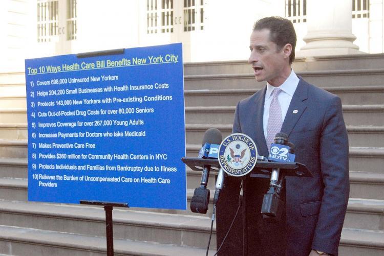 <a><img src="https://www.theepochtimes.com/assets/uploads/2015/09/weinerWEB.jpg" alt="Rep. Anthony Weiner described the top ten reasons the health care bill that passed in the house on Saturday will benefit New Yorkers. (Catherine Yang/The Epoch Times)" title="Rep. Anthony Weiner described the top ten reasons the health care bill that passed in the house on Saturday will benefit New Yorkers. (Catherine Yang/The Epoch Times)" width="320" class="size-medium wp-image-1825347"/></a>