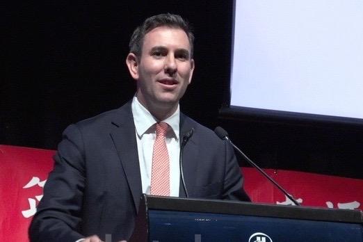 Federal Member for Rankin Jim Chalmers speaks at the Double Ten reception at Brisbane's Hilton on Oct. 8, 2015. (Nelson Huang/NTD Television)