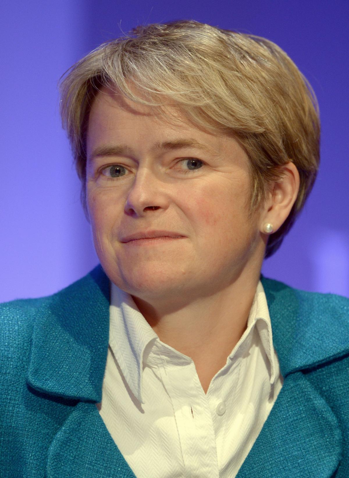 Dido Harding, chief executive of telecommunications company TalkTalk, on Oct. 3, 2014. Phone and Internet service provider Talk Talk said Friday that private data from its 4 million British customers may have been compromised in a "significant and sustained" cyberattack on its website, and Chief Executive Harding said "there is a risk that all of our customers' personal data has been accessed," including credit card and bank details. (Anthony Devlin/AP)