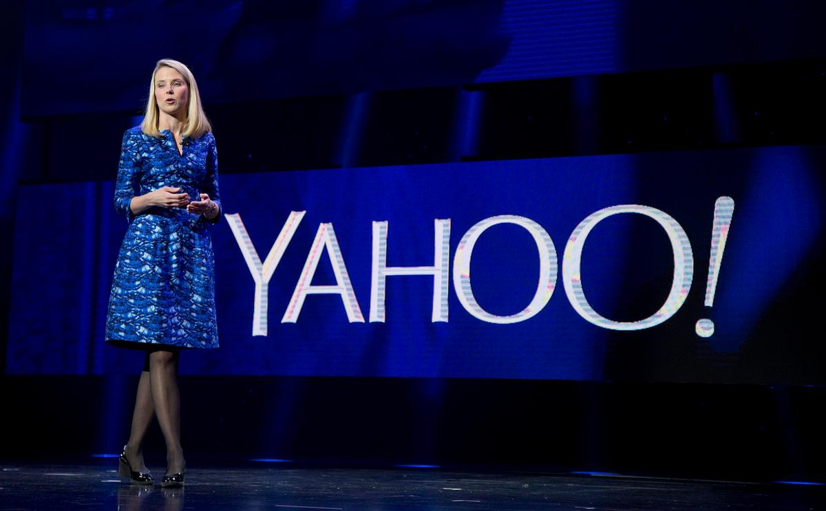 Yahoo President and CEO Marissa Mayer at the International Consumer Electronics Show in Las Vegas on Jan. 7, 2014. (AP Photo/Julie Jacobson)