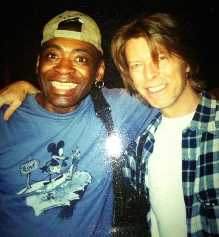 Dennis Davis and David Bowie in the early 2000s in New York. (Courtesy of Dennis Davis)