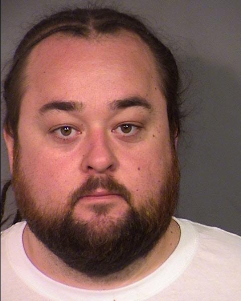 Austin 'Chumlee' Russell in a booking photo after his arrest for possession of a firearm and numerous narcotics. (Las Vegas Metropolitan Police Department via Getty Images)