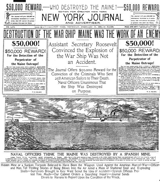Remember the Maine. (New York Journal, Public Domain)