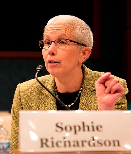 Human Rights Watch's China Director Sophie Richardson speaks before the Congressional-Executive Commission on China, April 14, on "China's Pervasive Use of Torture." (Lisa Fan/Epoch Times)