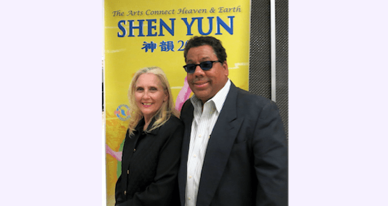 Tamara Danyluck with Roberto Noriego after attending Shen Yun Performing Arts, at the Valley Performing Arts Center in Northridge, Calif., on the evening of April 19, 2016. (Michael Ye/Epoch Times)