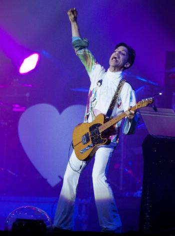 Prince performs at Roskilde Festival in Roskilde, Denmark, on July 4, 2010. (AP Photo / Tariq Mikkel Khan, POLFOTO)