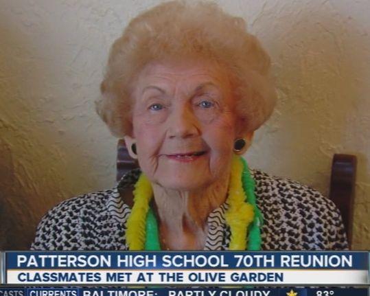 The woman who was named "best-looking" (<a href="http://www.abc2news.com/news/region/baltimore-city/patterson-high-school-alum-celebrate-70th-anniversary" target="_blank">ABC2 screenshot</a>)