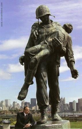 Liberation Monument, Liberty State Park, Jersey City, N.J. The statue, designed by Natan Rapaport, depicts a World War II American soldier, carrying a survivor from a Nazi concentration camp. (Courtesy of Vincent J. Bove)