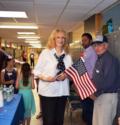 Fifth grade teacher at Minisink Valley Intermediate School, Rosemary Marcolina during an event she organized to honor veterans in her class on May 24, 2016. (Courtesy Minisink Valley Schools)