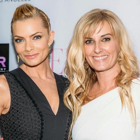 Courtenay Hall (R) with actress Jaime Pressly at the launch party for Pressly's May/June 2016 BELLA New York cover in Los Angeles. (Courtesy of Courtenay Hall)