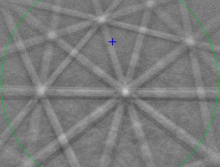 The electron backscatter diffraction pattern of the quasicrystal reveals its unusual structure. (Credit: Asimow Laboratory/Caltech)