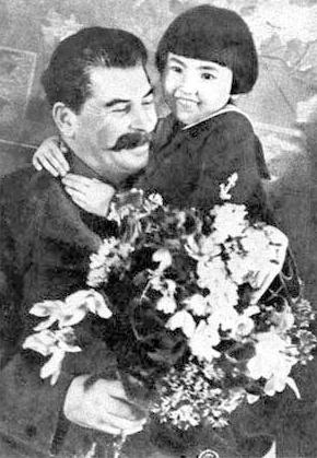 Iconic poster of Soviet dictator Joseph Stalin with a little girl named Gelya. The poster was used as propaganda to show the dictator as a father to his people. In fact, Stalin most likely had both of Gelya's parents killed. (Courtesy of William Vollinger)