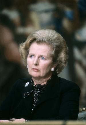 British Prime Minister Margaret Thatcher on Sept. 9, 1980, in Paris. (GABRIEL DUVAL/AFP/Getty Images)