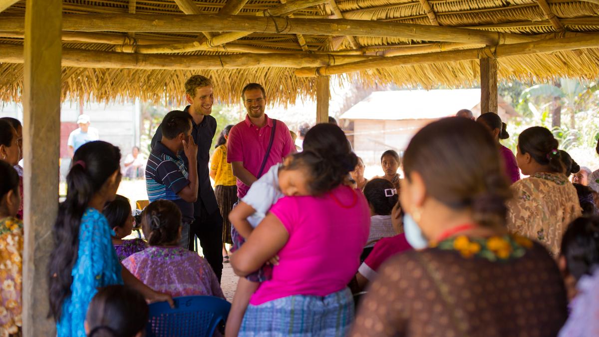 Michael Dorgan meeting with a Mayan community in Guatemala while making his film, "Appetite for Destruction." (Courtesy of Michael Dorgan)