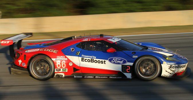 The #66 Ford GT carried on the Ford/Ferrari battle which started at Le Mans in June, contesting the GTLM class lead with the #62 Risi Ferrari. (Chris Jasurek/Epoch Times)