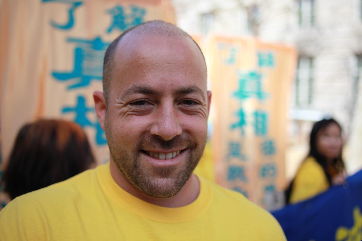 Joe Knox, a Falun Gong practitioner from Los Angeles. (Petr Svab/Epoch Times)
