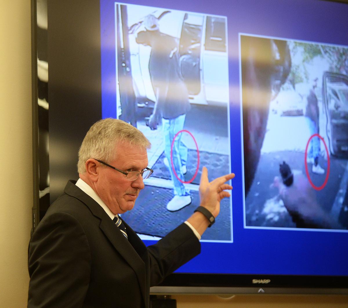 District Attorney Andrew Murray discusses evidence as he speaks at the District Attorney's office during a press conference in Charlotte, N.C., on Nov. 30, 2016. (Diedra Laird/The Charlotte Observer via AP)