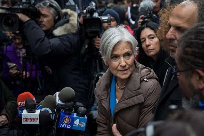 Green Party presidential candidate Jill Stein speaks at a news conference on Fifth Avenue across the street from Trump Tower in New York City on Dec. 5, 2016. (Drew Angerer/Getty Images)