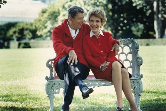 Former U.S. President Ronald Reagan and First Lady Nancy Reagan share a moment in this undated file photo. (Photo courtesy of the Ronald Reagan Presidental Library/Getty Images)