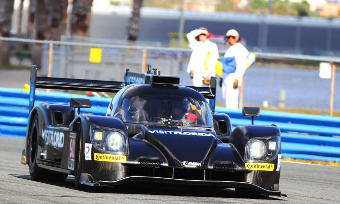 The #90 VisitFlorida Riley-Multimatic Mk 30-Gibson was the only LMP2 at the test, and hit the fourth highest top speed at 195 mph. (Chris Jasurek/Epoch Times)