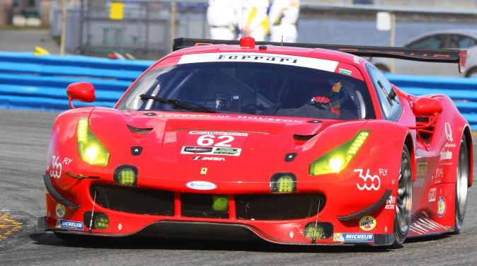 Toni Vilander set the quickest time in the #62 Risi Ferrari 488 GTE. (Chris Jasurek/Epoch Times)