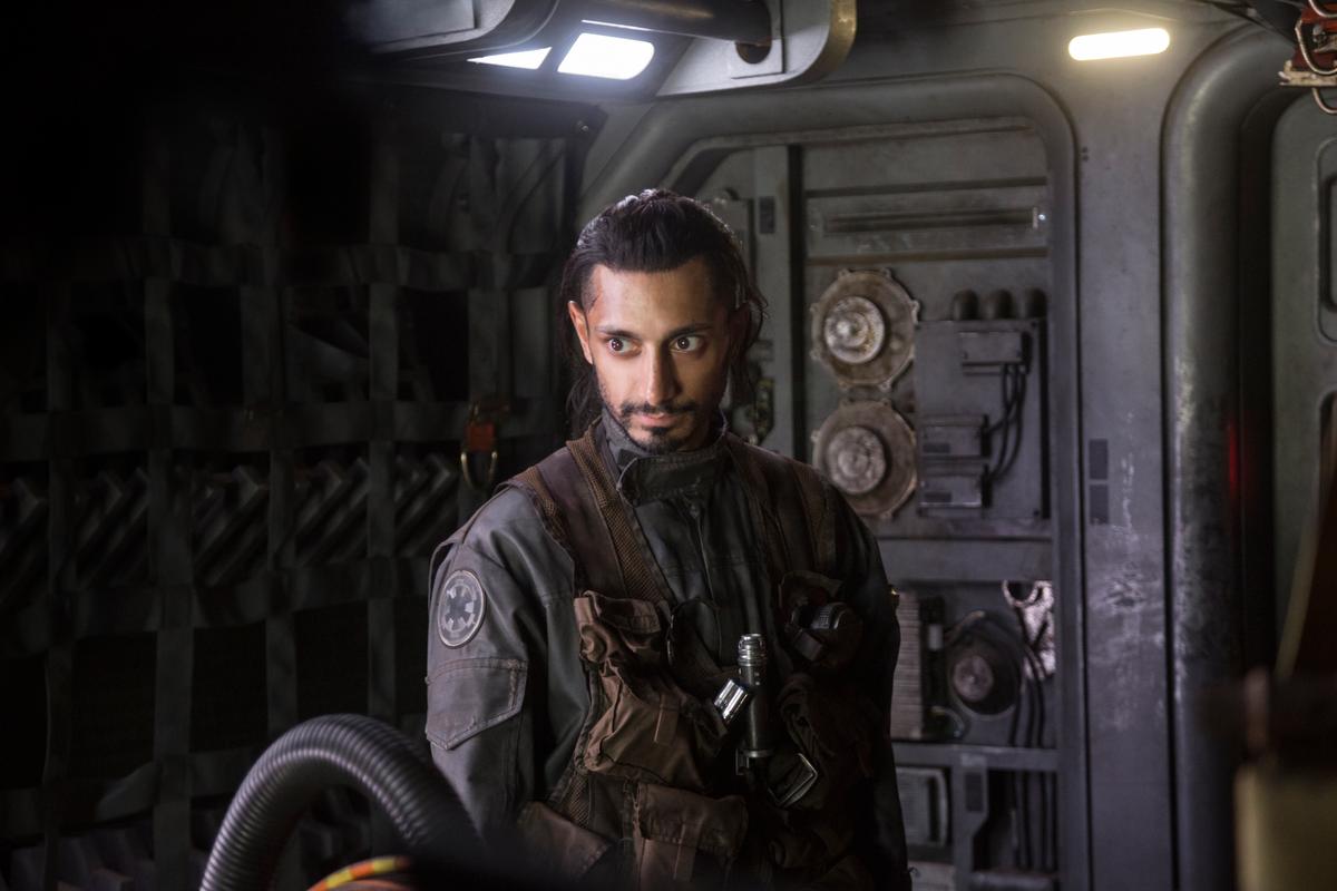 This image released by Lucasfilm Ltd. shows Riz Ahmed as Bodhi Rook in a scene from, "Rogue One: A Star Wars Story." (Jonathan Olley/Lucasfilm Ltd. via AP)