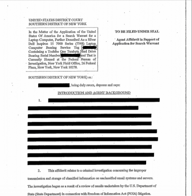 Another page of the warrant (FBI)